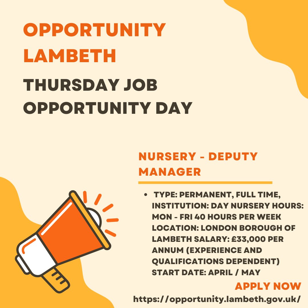 Join our nurturing Nursery Team in Lambeth! Are you a passionate Early Years professional with leadership skills? 

Apply now for the Deputy Manager position! Must have Level 3 Early Years qualification and relevant experience. Contact us for details: placingpeopledirect.co.uk/contact-us