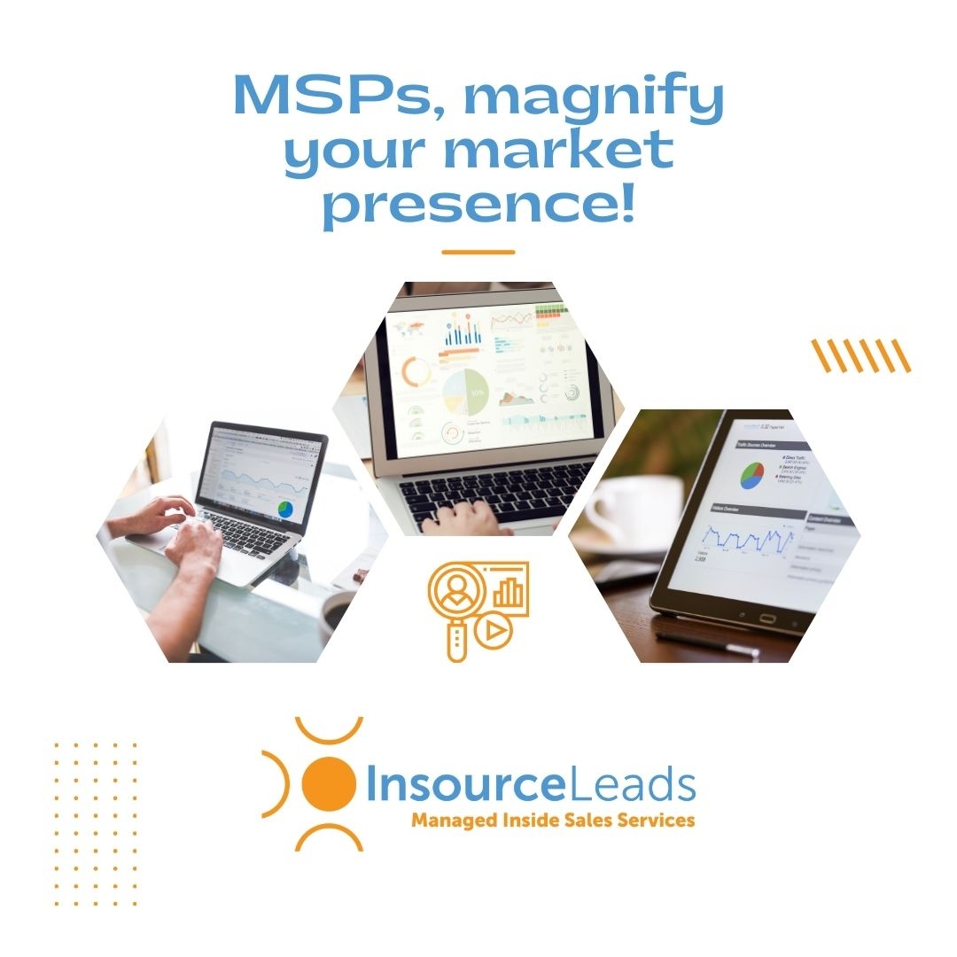 MSPs, magnify your market presence! We're spotlighting you for businesses from 20 to 250+ users, setting stages for success. While you dazzle with IT mastery, we foster your growth story. #MarketMasters #B2BLeadGeneration #SalesStrategy #ApptSetting #SalesGrowth #InsourceLeads