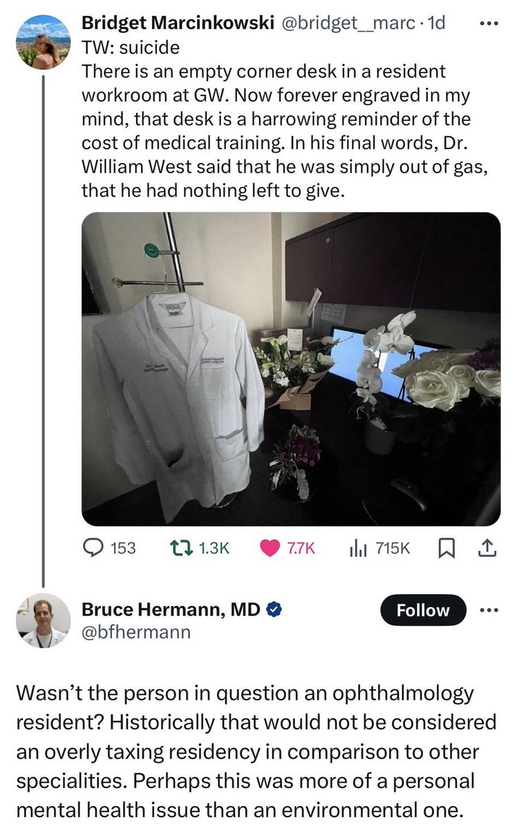 Just when one thinks we’ve reached the ebb of morality in the healthcare profession, someone else comes along and sinks even lower.
The response in the attached post exemplifies all that is wrong with the system, where targeting, abuse, mockery, and mobbing have become the norm.