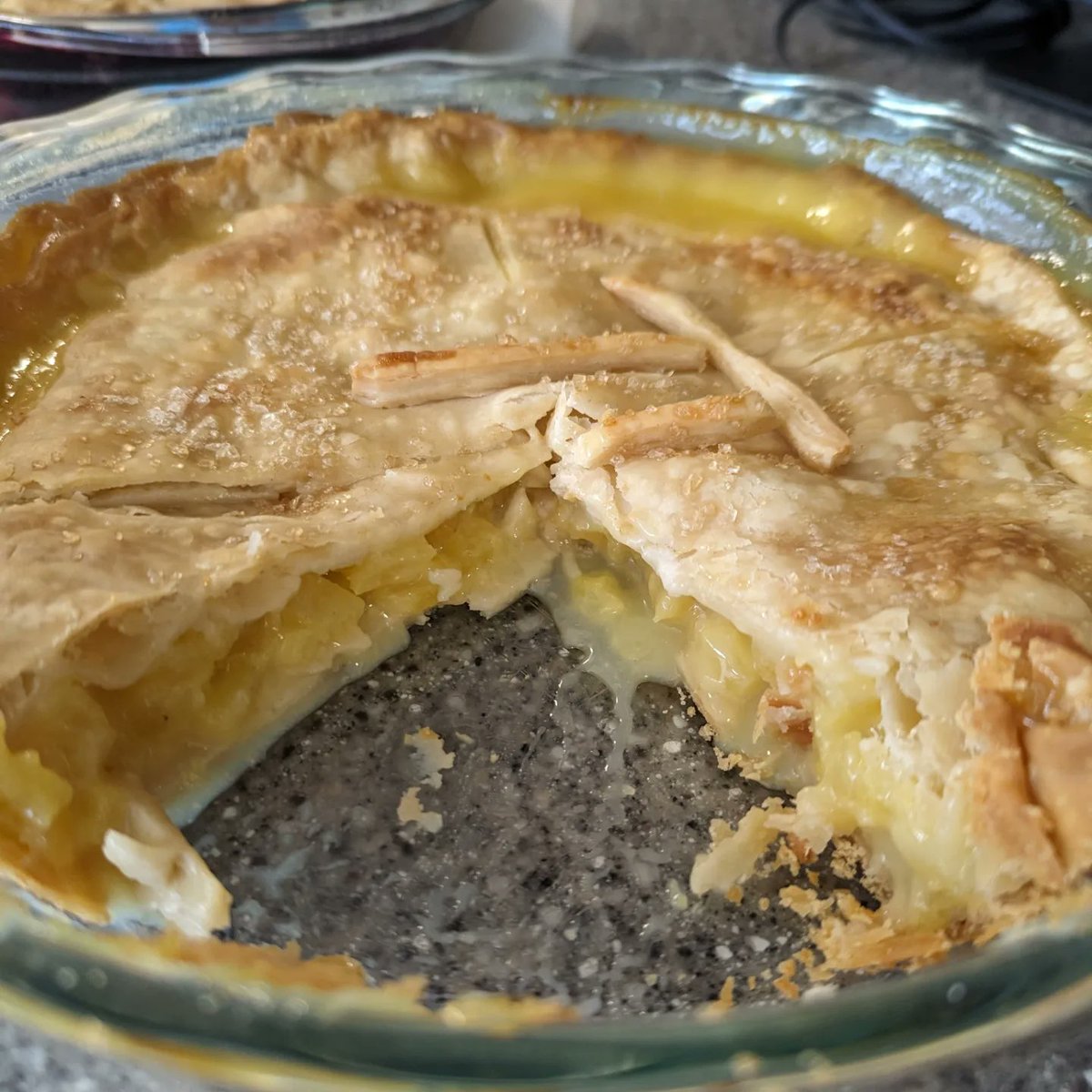 Happy Pi(e) Day! This year for #GLPBO24 I made a 1924 fresh pineapple pie from cookbook author Ida Bailey Allen. I had to cheat on the crust due to time constraints, but 8/10, will make again. #pieday