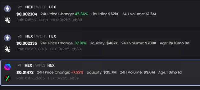 RichardHeartWin's tweet photo. HEXicans are living the dream that migrated from #Ethereum to PulseChain. Look at the liquidity. Look at the fees. Heck eHEX even has more liquidity in PulseX than uniswap. Look at the jpeg, and look at the gas fee! $319 vs 4 cents.  $35M liquidity vs like $1M. You guys moved all the liquidity to PulseX, you guys sold into what was left, but y'all blame a tweet instead of yourselves. Welcome to the consequences of your actions.

The choice was obvious, which is why so many made the right one. Maybe in the bull market eHEX will get pulled along, but the higher its price, the more economic energy will be lost to ETH fees. And that energy lost could have been more coins bought.

TLDR; Y'all are blaming a tweet because y'all moved all the liquidity and sold into what was left because you wanted to move to the beautiful shining city on the hill HEX on PulseChain.

The sooner you take responsibility for your actions, or realize it's market forces, the better it will be for you. Probably blaming guys that held while everyone else sold...

HEX has quite a few traits stronger now than it did a few years ago.

There's only so many people in this world that actually care about you and want to see you do well, and I'm one of them.

Not financial advice. Past performance is no guarantee of future.