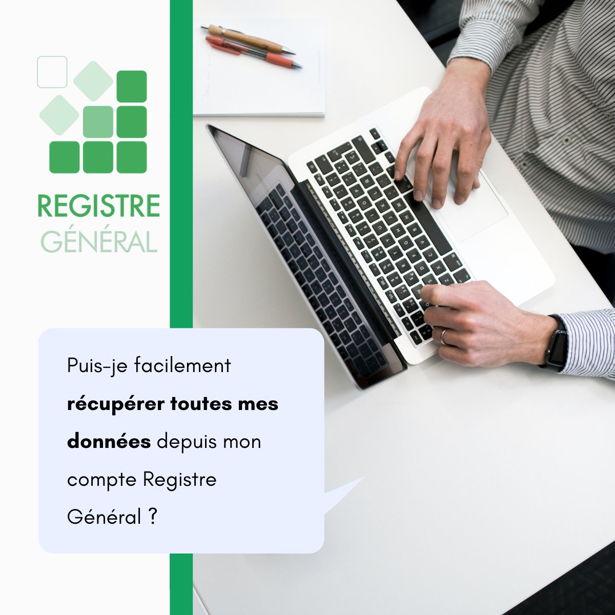 🔑 La réversibilité est fondamentale pour nous : en tant que professionnels du #Droit, nous rejetons les solutions retenant les données clients. ✋  
Registre Général permet la récupération des données à tout moment, intégralement ou par registre.  Formats : .xls, .csv et PDF 😍