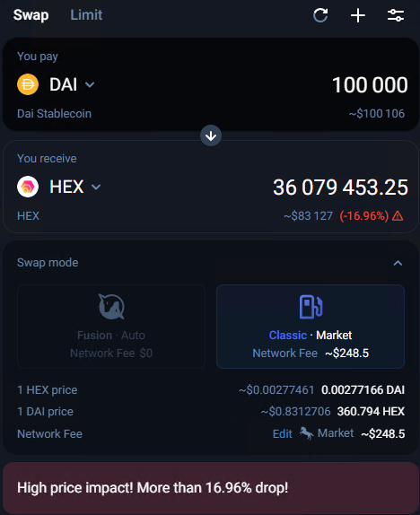 RichardHeartWin's tweet photo. HEXicans are living the dream that migrated from #Ethereum to PulseChain. Look at the liquidity. Look at the fees. Heck eHEX even has more liquidity in PulseX than uniswap. Look at the jpeg, and look at the gas fee! $319 vs 4 cents.  $35M liquidity vs like $1M. You guys moved all the liquidity to PulseX, you guys sold into what was left, but y'all blame a tweet instead of yourselves. Welcome to the consequences of your actions.

The choice was obvious, which is why so many made the right one. Maybe in the bull market eHEX will get pulled along, but the higher its price, the more economic energy will be lost to ETH fees. And that energy lost could have been more coins bought.

TLDR; Y'all are blaming a tweet because y'all moved all the liquidity and sold into what was left because you wanted to move to the beautiful shining city on the hill HEX on PulseChain.

The sooner you take responsibility for your actions, or realize it's market forces, the better it will be for you. Probably blaming guys that held while everyone else sold...

HEX has quite a few traits stronger now than it did a few years ago.

There's only so many people in this world that actually care about you and want to see you do well, and I'm one of them.

Not financial advice. Past performance is no guarantee of future.