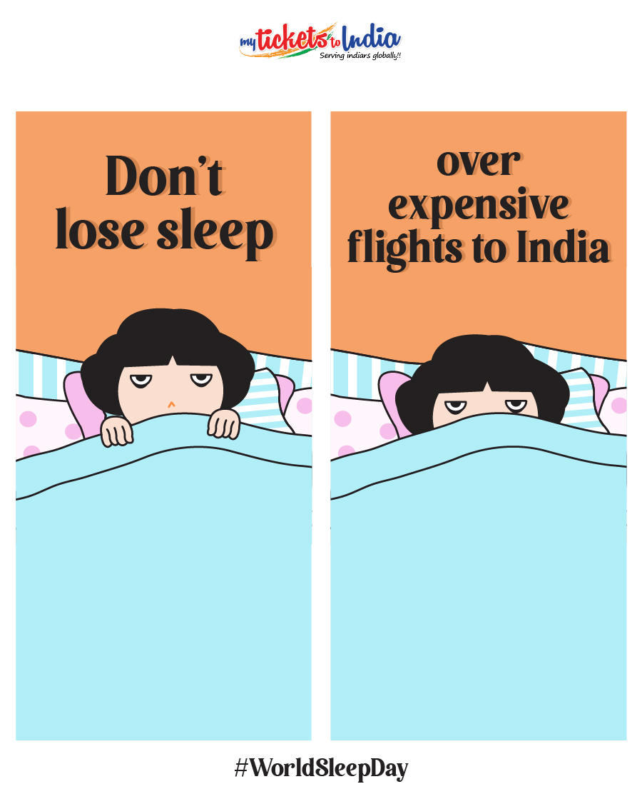 Sleep soundly by finding budget #airfares to your homeland with MyTicketsToIndia. #WorldSleepDay 
.
.
#sleepday #sleep #budgetflights #flytoindia #indiansinmelbourne #melbourneindian #indiansindarwin #indiansintasmania #indiansinhobart #indianinqueensland #indianinaustralia #fly