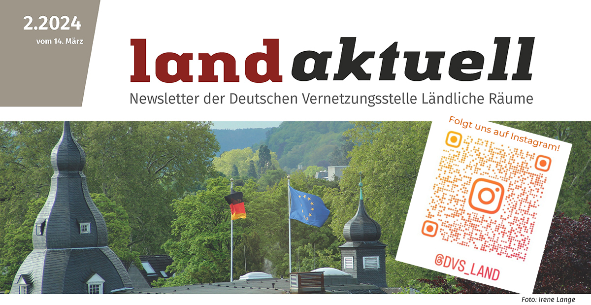 🆕Die neue Ausgabe von #landaktuell ist da!📜

#Neuigkeiten
#Veranstaltungen
#Förderungen
#Vernetzungsmöglichkeiten 
... rund um ländliche Entwicklung

➡️landaktuell.de

Kleiner Teaser: Am Montag starten wir mit einer EU-Projekte-Aktion 👉#EuropaAufDemLand👈

Seid dabei!