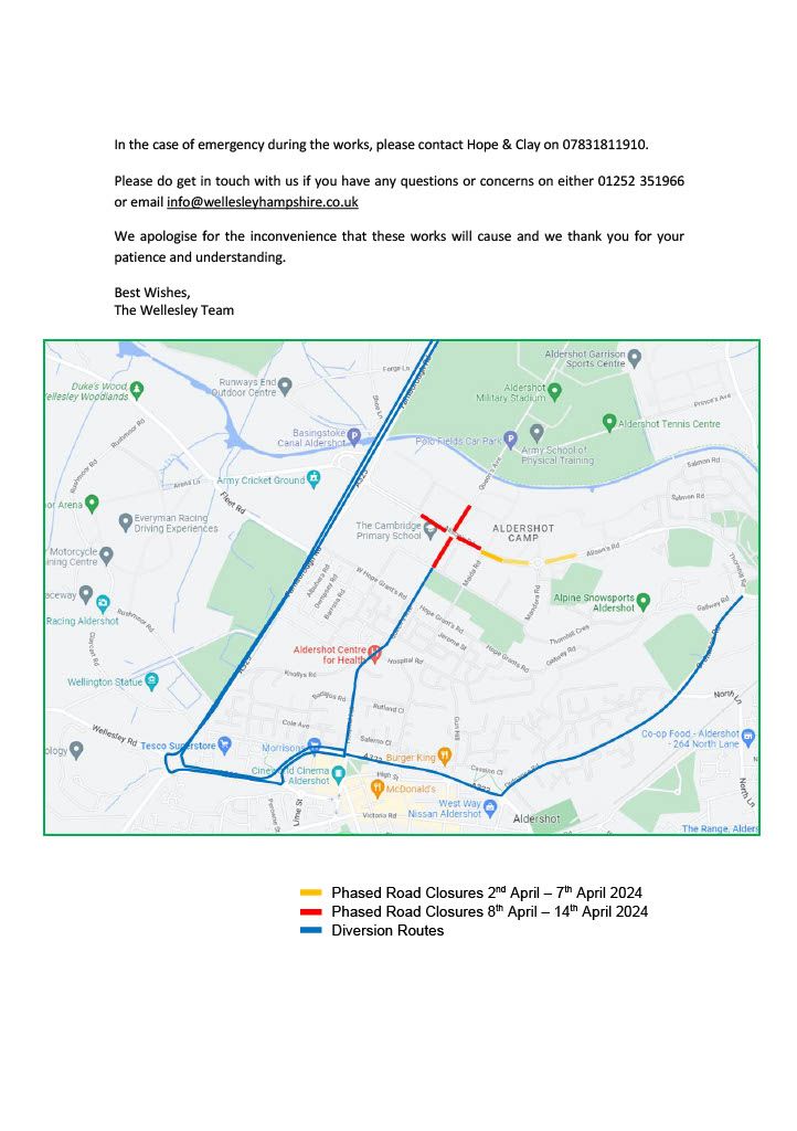 ADVANCE NOTICE - ROAD CLOSURES 2nd April - 14th April Queen's Avenue and Alison's Road. Works due to be completed by summer 2024