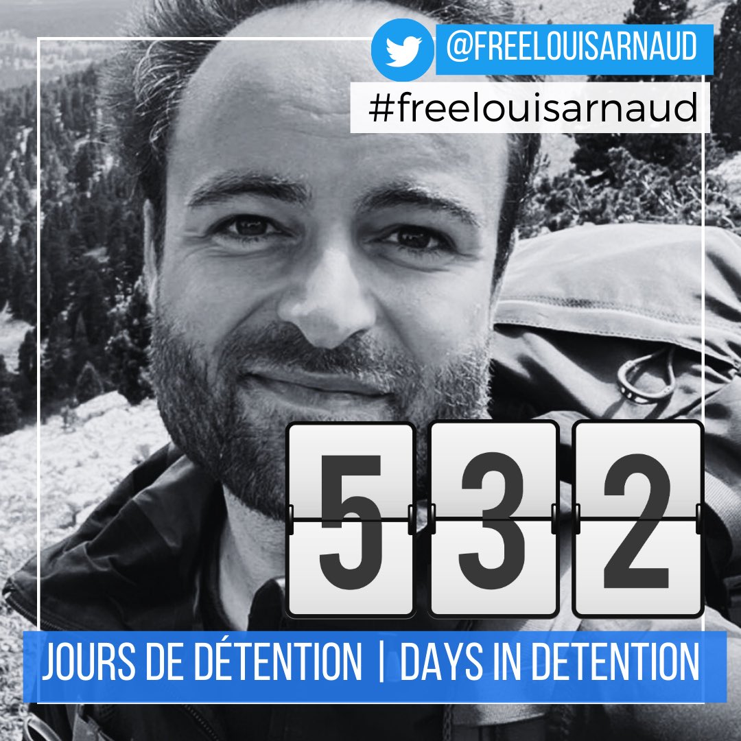 Louis est toujours injustement emprisonné en Iran. Aujourd’hui c’est son 532ème jour de détention! Une nouvelle journée sans liberté, loin de sa famille, de ses amis. Aidez nous à le libérer. ✍️ Signez et partagez sa pétition bit.ly/3DkISOK #FreeLouisArnaud
