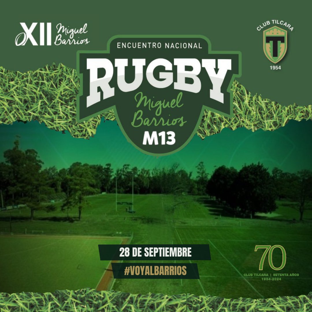 El sábado 28 de septiembre tendrá lugar en nuestra sede de Sauce Montrull, el XII Encuentro Nacional M13 “Miguel Barrios”

Auguramos otra exitosa edición en la que se cumplan los objetivos trazados de diversión, mucho rugby y amistad plena.

¡Ya empezamos a poner manos a la obra!
