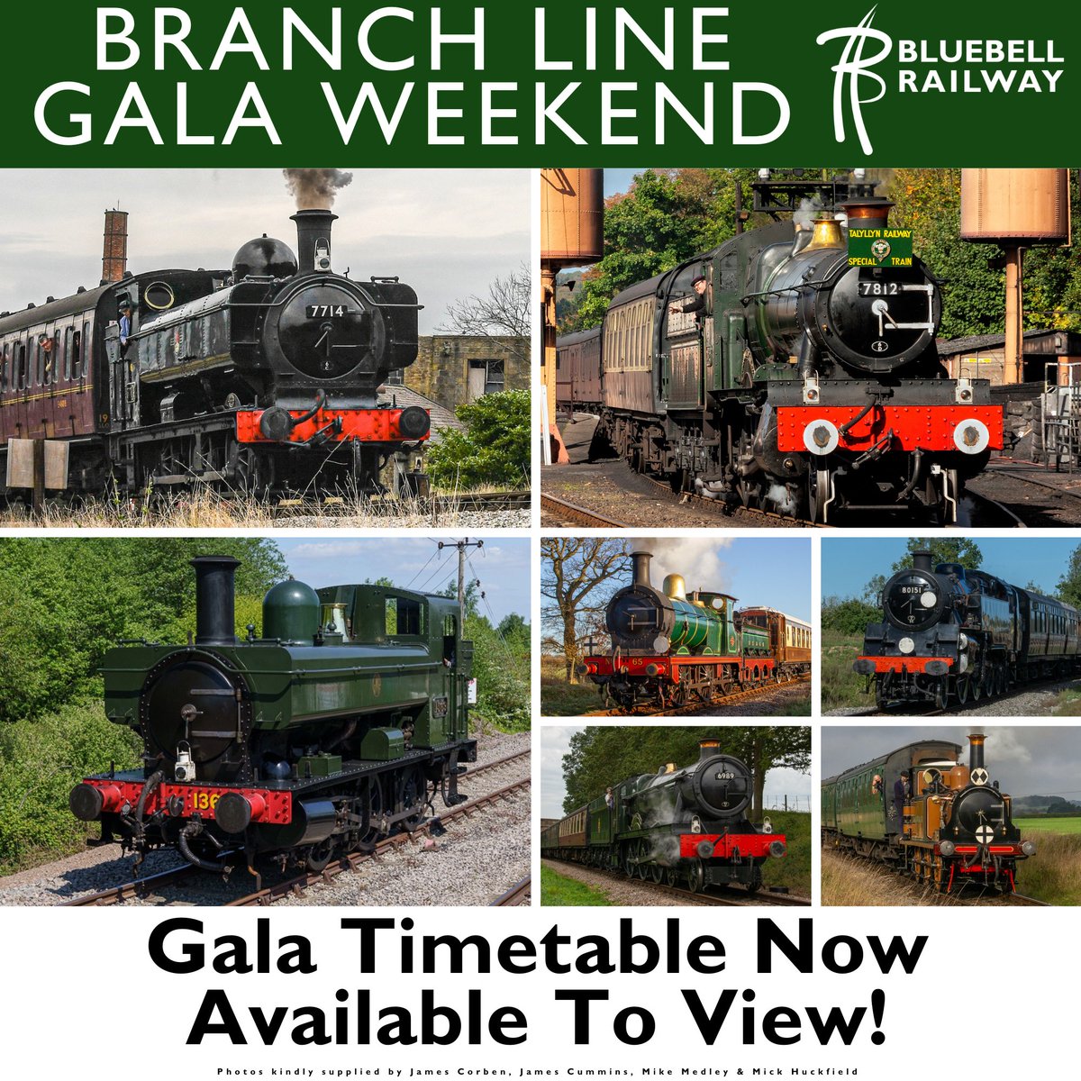 Branch Line Gala 2024 Timetable Now Available! Featuring GWR locos 7812 'Erlestoke Manor', 1369, 7714, 6989 'Wightwick Hall' and our home fleet of 80151, 65 and 72 'Fenchurch'. Visit bluebell-railway.com/branch-line-ga… to view this year's timetable.