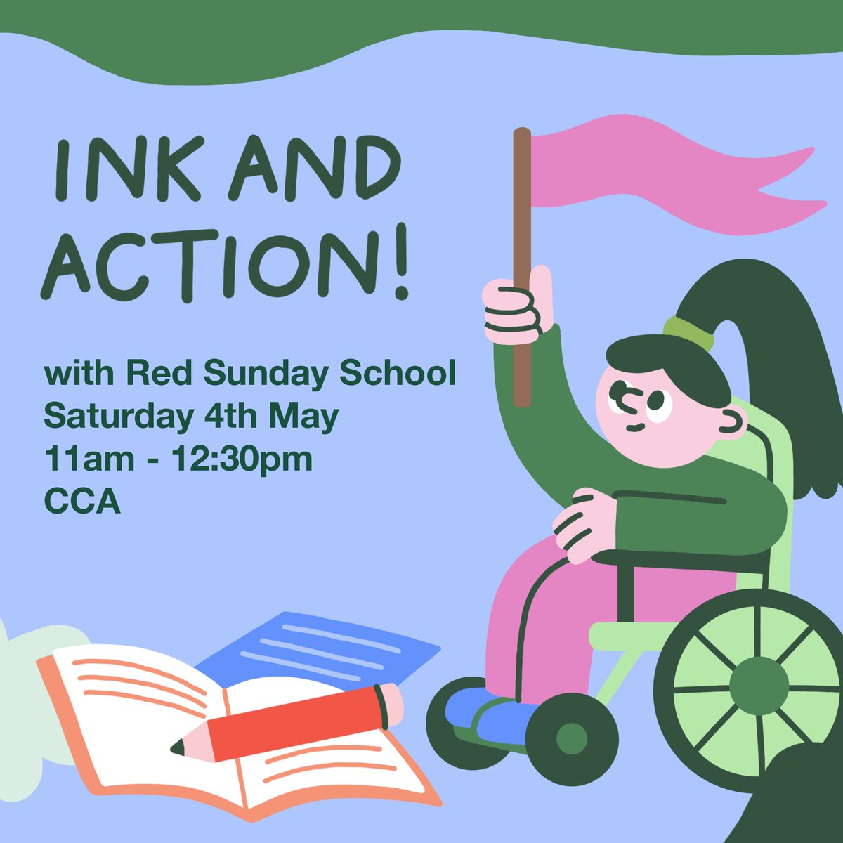 🐛GZF24 AT CCA 🐛 Ink and Action! Sat 4th May, 11am-12:30pm glasgowzinelibrary.com/gzf-events/ink… In this creative family workshop with @redsundayschool we will delve into histories of radical pedagogy and children and young people’s activism!