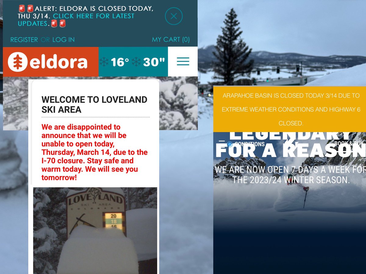 Ski ya Tomorrow! 14 to 30 inches of snow and Loveland, Arapahoe Basin and Eldora are all closed today. #9News #9wx