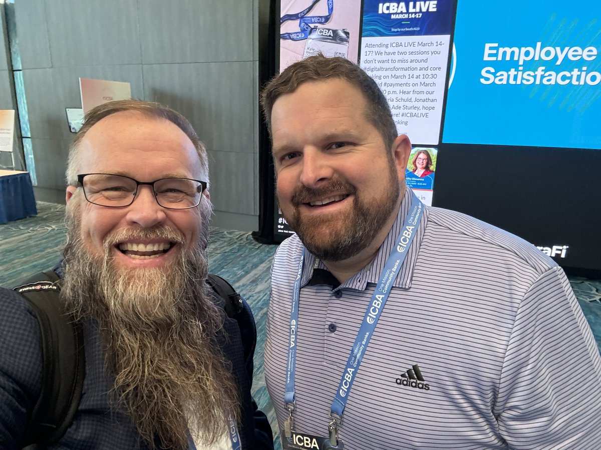 The best part of #ICBAlive is the networking that happens. Already bumped into the team from White Clay and talking #bank profitability.   @ICBA @bakerhill #hereforgood #communitybanks #fintech #banktech