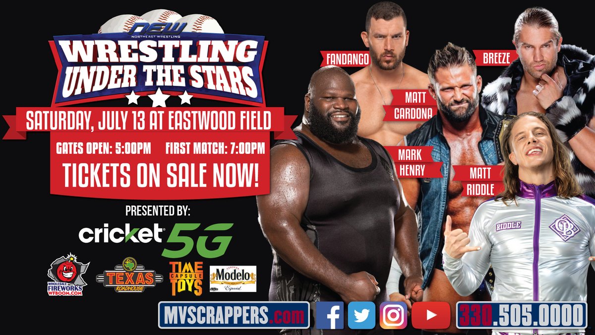 🚨𝐀𝐃𝐃𝐄𝐃! 𝐅𝐀𝐍𝐃𝐀𝐍𝐆𝐎 Fandango has been added to the list of confirmed talent for Wrestling Under the Stars at Eastwood Field on Saturday, July 13. 🎟️Purchase Tickets Here: ticketreturn.com/prod2new/team.…
