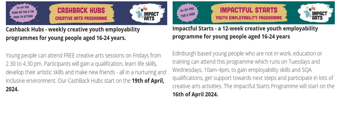 📢@impact_arts has two brilliant and supportive programmes for people aged 16-24 starting in April. A fun way for anyone to develop core skills. Full details: joinedupforjobs.org/noticeboard/49…