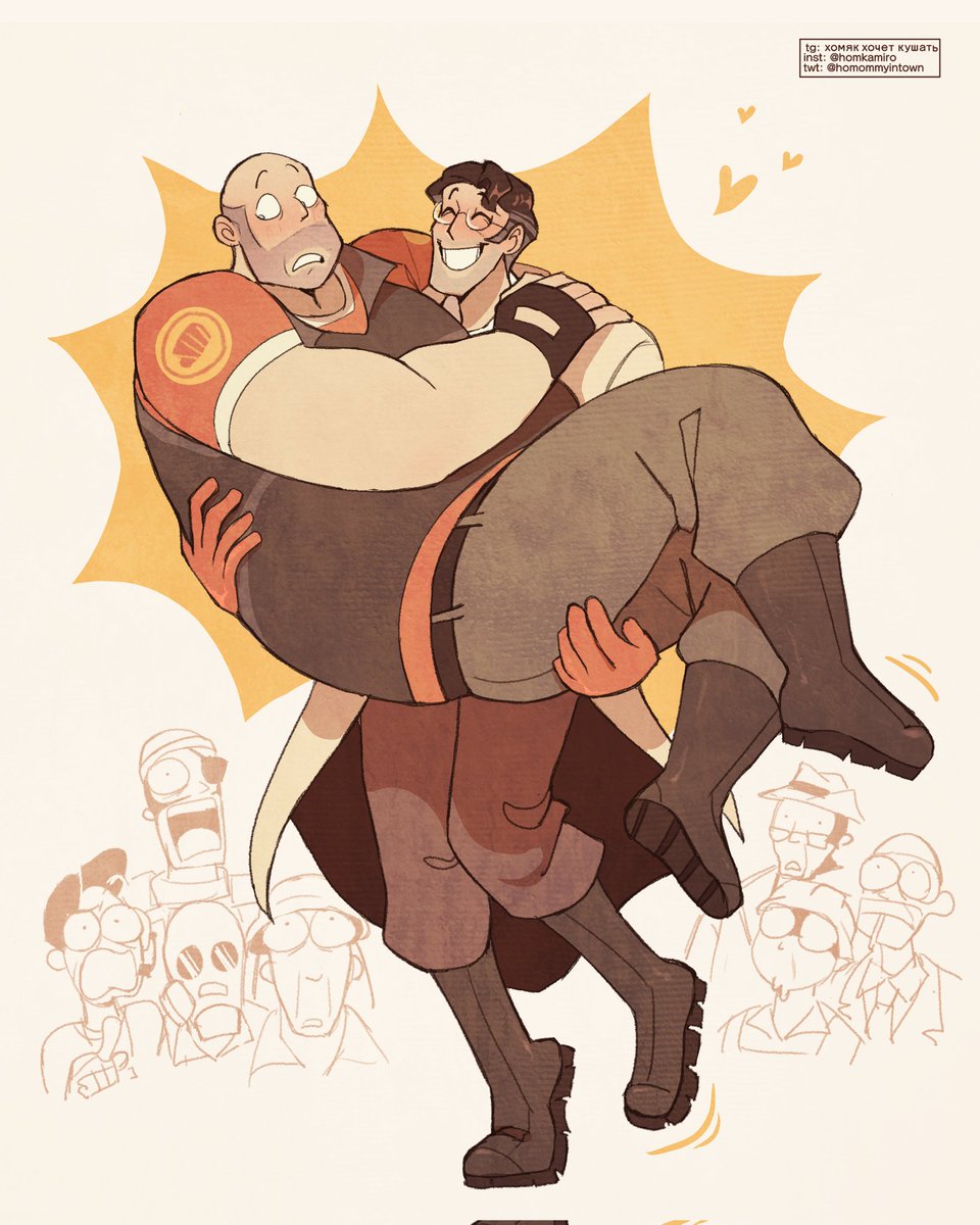 homommyintown's tweet photo. Doesn't it feel good, Misha?

heavymed commission!! Yay!!!!

#teamfortress2 #tf2 #heavymedic #redoktoberfest https://t.co/uY2IlMScey