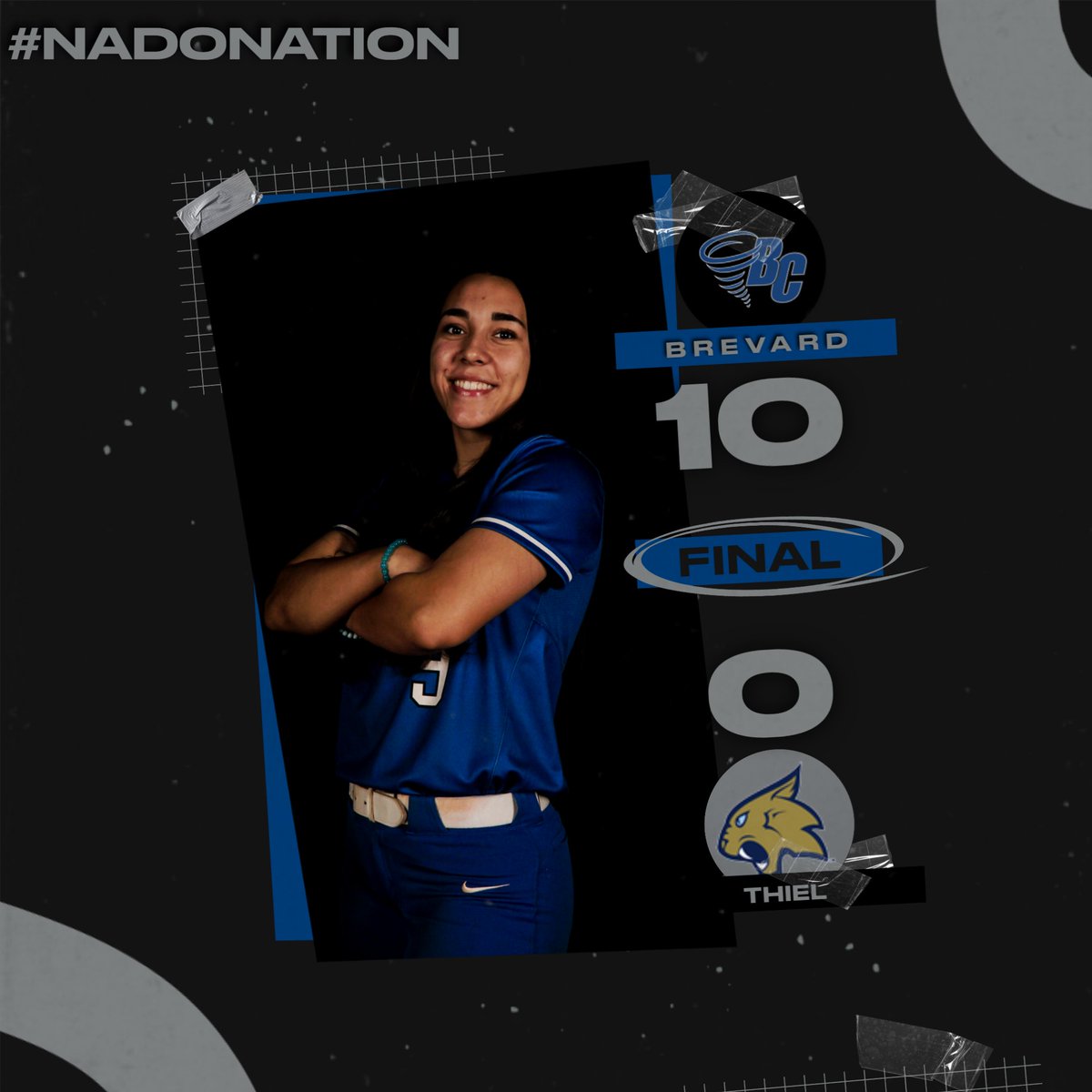 Brevard College Athletics (@bctornados) on Twitter photo Softball: FINAL (5 Innings) | Brevard 10, Thiel 0 in North Myrtle Beach, SC. TORNADOS WIN!!! <a href="/BrevardSoftball/">Brevard College Softball</a> dominates for a run-rule W!
Abby Delp: CG, O R, 1 H, 2 Ks
MacKenzie Wilborne: 2-for-3, 2 RS, 2 RBI
Rylee Locklear: Two-RBI triple
#NadoNation #d3softball Softball: FINAL (5 Innings) | Brevard 10, Thiel 0 in North Myrtle Beach, SC. TORNADOS WIN!!! <a href="/BrevardSoftball/">Brevard College Softball</a> dominates for a run-rule W!
Abby Delp: CG, O R, 1 H, 2 Ks
MacKenzie Wilborne: 2-for-3, 2 RS, 2 RBI
Rylee Locklear: Two-RBI triple
#NadoNation #d3softball