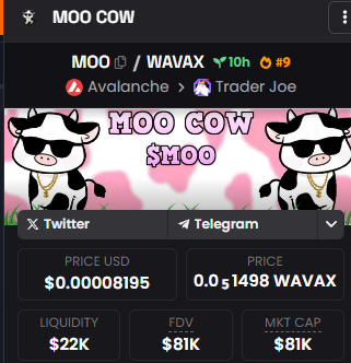 MooCowAvax's tweet photo. Holding storng at #9 trending! 
https://t.co/C3pBUjEX6d https://t.co/13JK1sRmPW