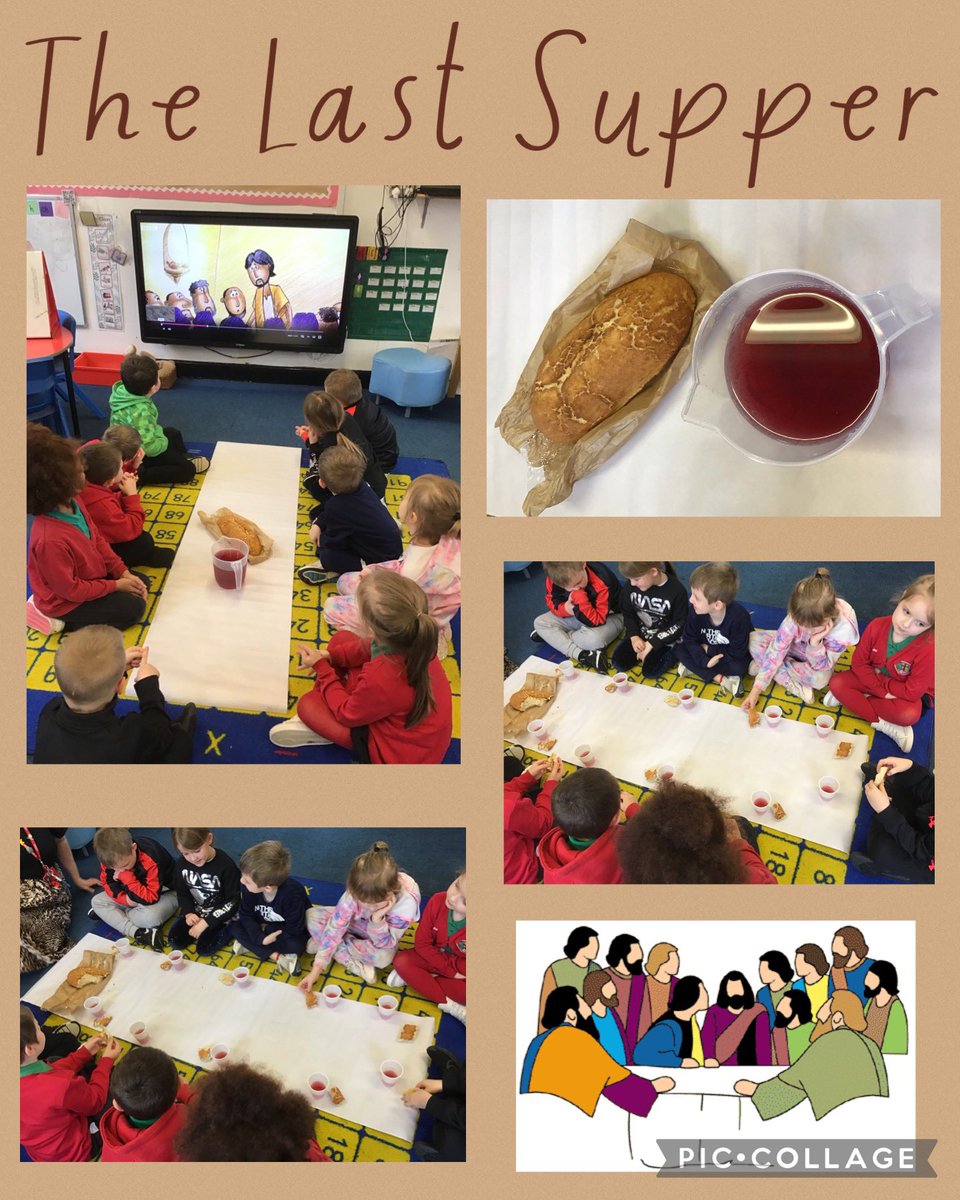 IA 3.1 Today Dosbarth Palm learnt about “The Last Supper” we spoke about who was at the supper, why they were there and the significance of the bread and wine (squash)