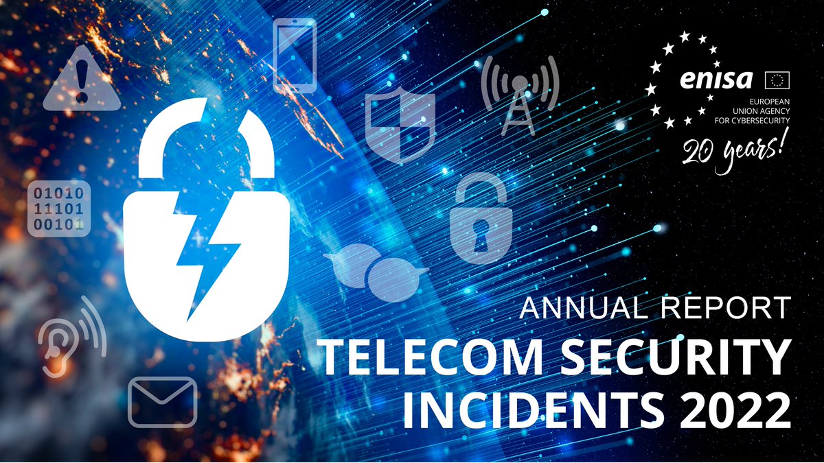 Want to know more about telecom security incidents? The key findings of #ENISA's 2022 report are: ❗155 incidents submitted  🕒 2 x user hours lost compared to 2021, reaching 11 209 million hours  ↗ System failures still dominate in terms of impact 🔗 europa.eu/!V3HxYj