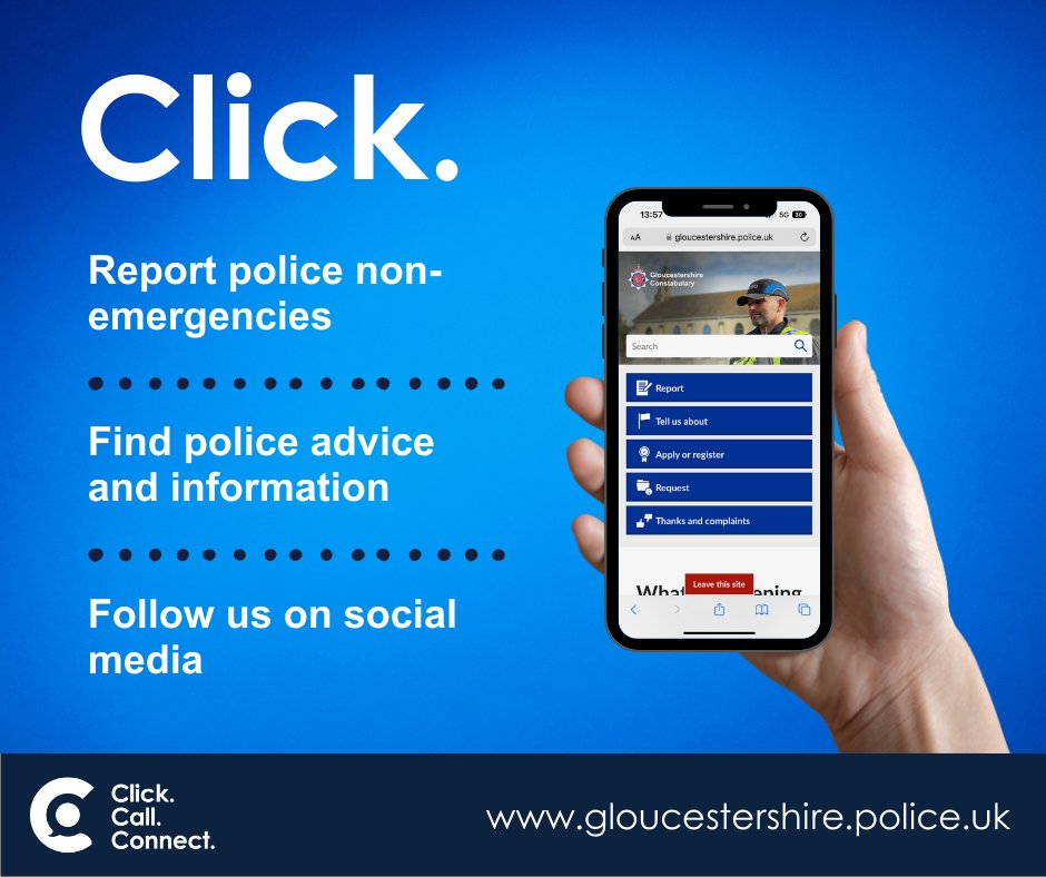 Glos_OPCC's tweet photo. We’re distributing leaflets around Gloucestershire to let you know about #ClickCallConnect.
The Constabulary are here to help whenever you need them. However, if you’ve never contacted the police before you may be unsure of the best way to contact them. https://t.co/MJn1wr2qFW
