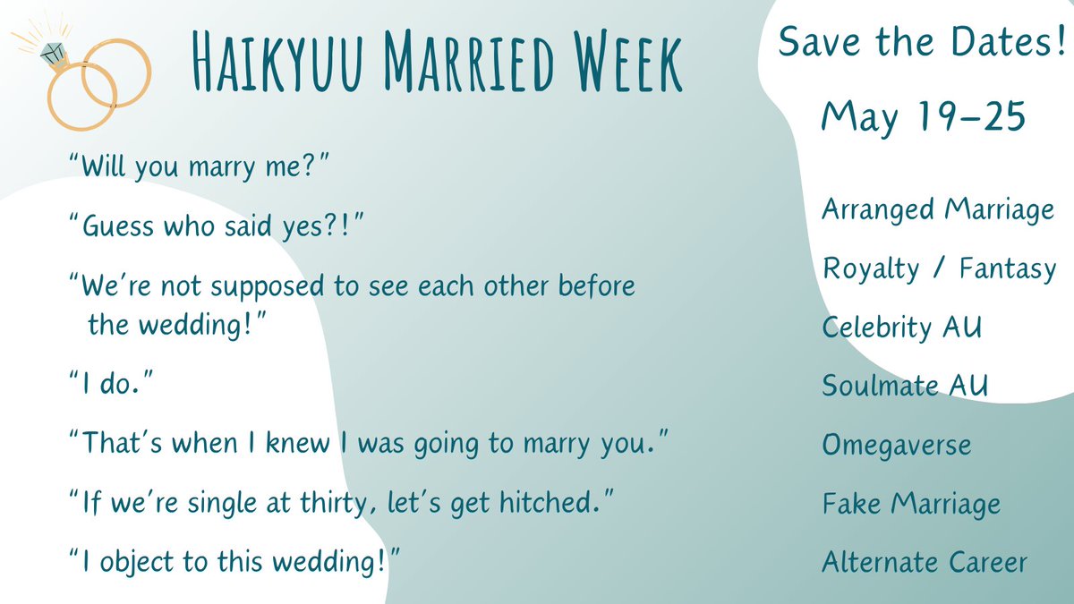 #Haikyuu #ハイキュー #hqmarriedweek 🤍 Happy White Day 🤍 We're here to celebrate everything surrounding the marriages of Haikyuu! 💍💐 Join us in holy matrimony with your favorite ship(s) ✨ 🤍 The event will be from May 19 - 25 🤍