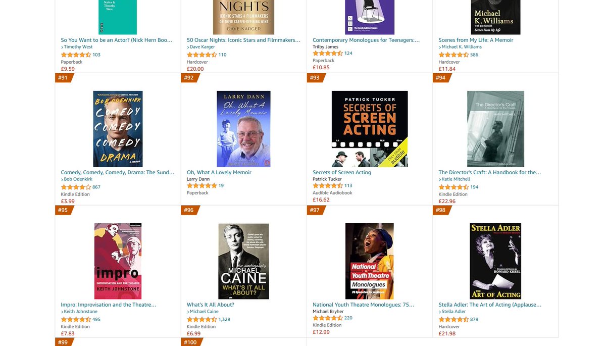 Larry Dann's autobiography has made Amazon's Top 100 Acting and Auditioning book chart! He is in very fine company! #OhWhatALovelyMemoir has an introduction by the mighty #BrianMurphy Grab your copy now amazon.co.uk/What-Lovely-Me… @SaucySeventies @RobertWRossEsq #CarryOn #TheBill 📖