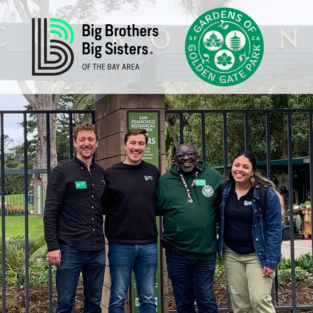 We’re excited to announce our new partnership with @GardensofGGP, where Matches can explore the gardens for free! Through this partnership, BBBSBA and GGGP aim to close the 'nature gap' for youth across the Bay Area. #BBBSBA #NatureForAll #CommunityPartnership