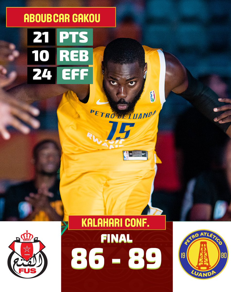 PETRO GET THEIR REVENGE! 🇦🇴 forward Aboubacar Gakou shows his skills on both ends to get a double-double in Petro's win! 🔥 #AfroBasket x #theBAL