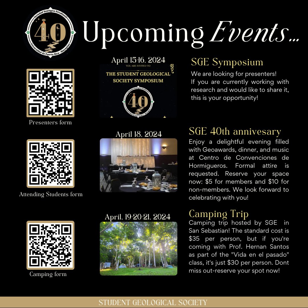 Get ready for an epic lineup of events!
✨Mark your calendars and join us for our upcoming big events. You won't want to miss out!⚒️💛 #uprm #uprmayagüez