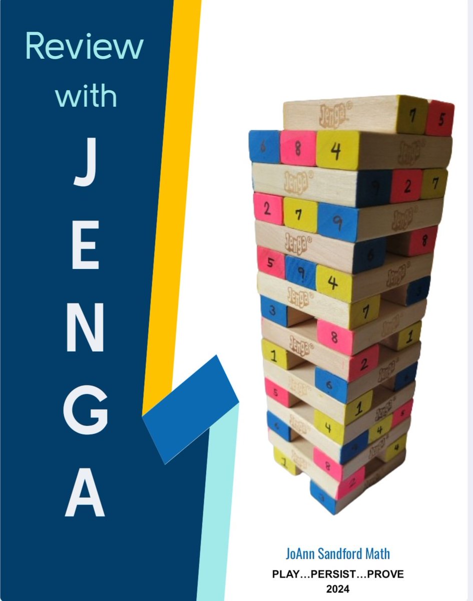 joann_sandford's tweet image. Who loves JENGA?
What about JENGA with a mathy twist?  Check out how I use JENGA to keep concepts fresh in Grade 8 Math. (Find this and other ideas in my upcoming newsletter!)
docs.google.com/presentation/d…
#iteachmath #HRCEmath #mtbos #mathgames