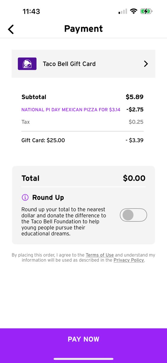 DINO’s FAST-FOOD NEWS:

@TacoBell Mexican Pizza $3.14 

Today only for #NationalPiDay when using the app

#PiDay2024 #PiDay #PiDay24