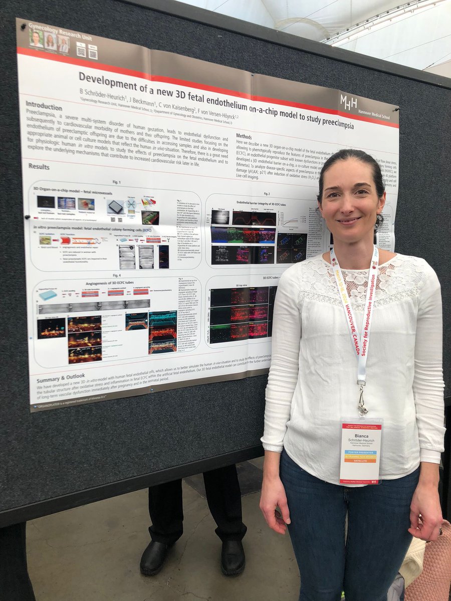 ReproNatH's tweet photo. Congrats to Bianca for presenting her work on the establishment of a 3D- endothelium- on-a-chip model to study #preeclampsia today at #SRI2024. Thanks to all for a productive and lively discussion. https://t.co/QuCp7FHgU3
