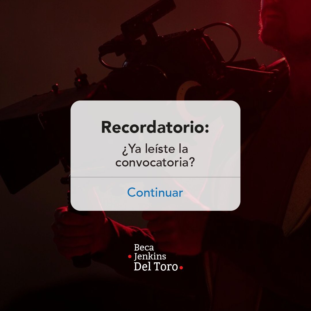 Ya casi cierra la convocatoria para aplicar a la #BecaJenkinsDelToro, ¿ya la leíste? 👀

Entra a becajenkinsdeltoro.com y descubre cómo estudiar cine en el extranjero.