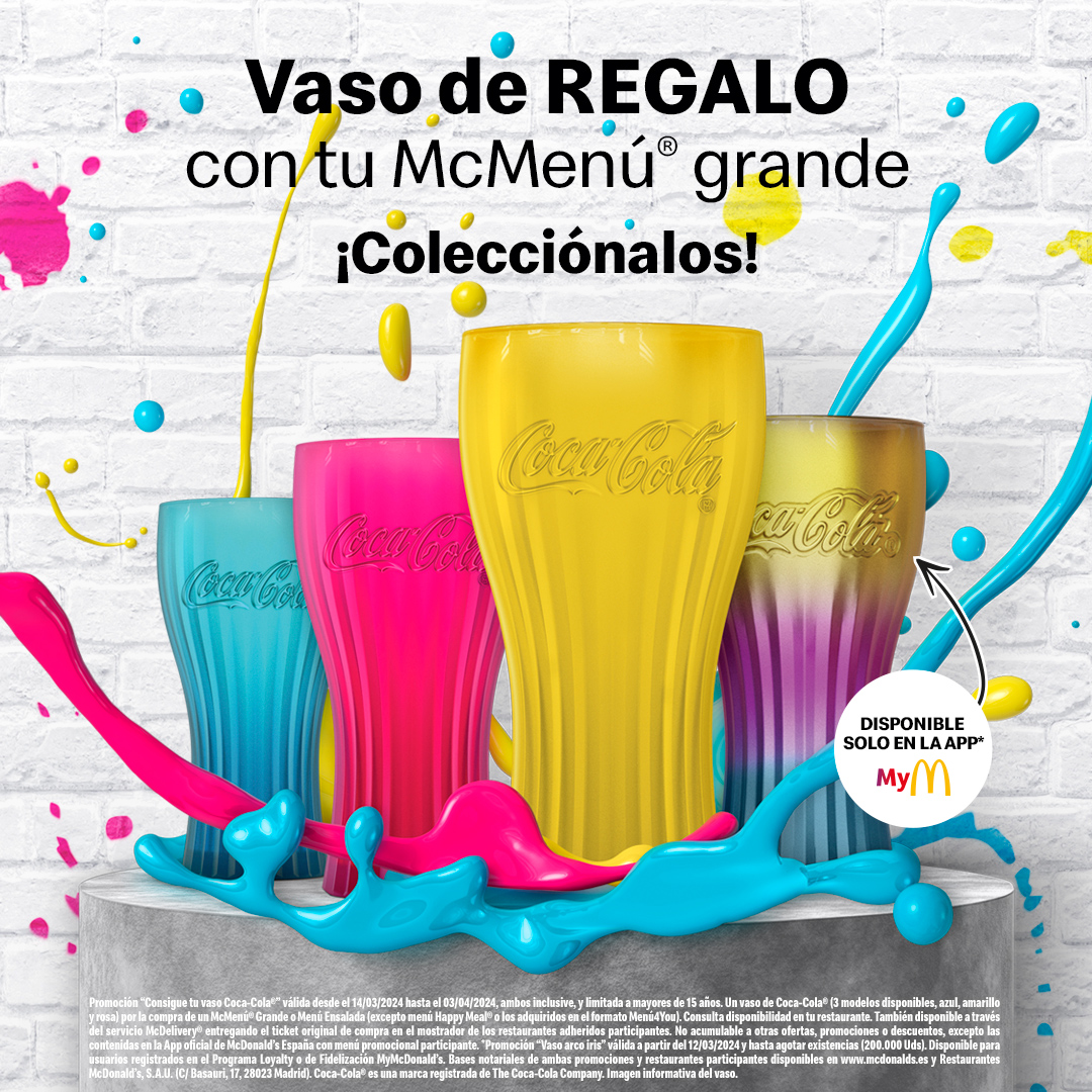 McDGranada's tweet photo. ¡Han vuelto los vasos! ¡Y más coloridos que nunca!

Consigue tu vaso GRATIS con tu McMenú grande.

#McDGranada #McDonalds #Granada https://t.co/7ZK1lhBP1P