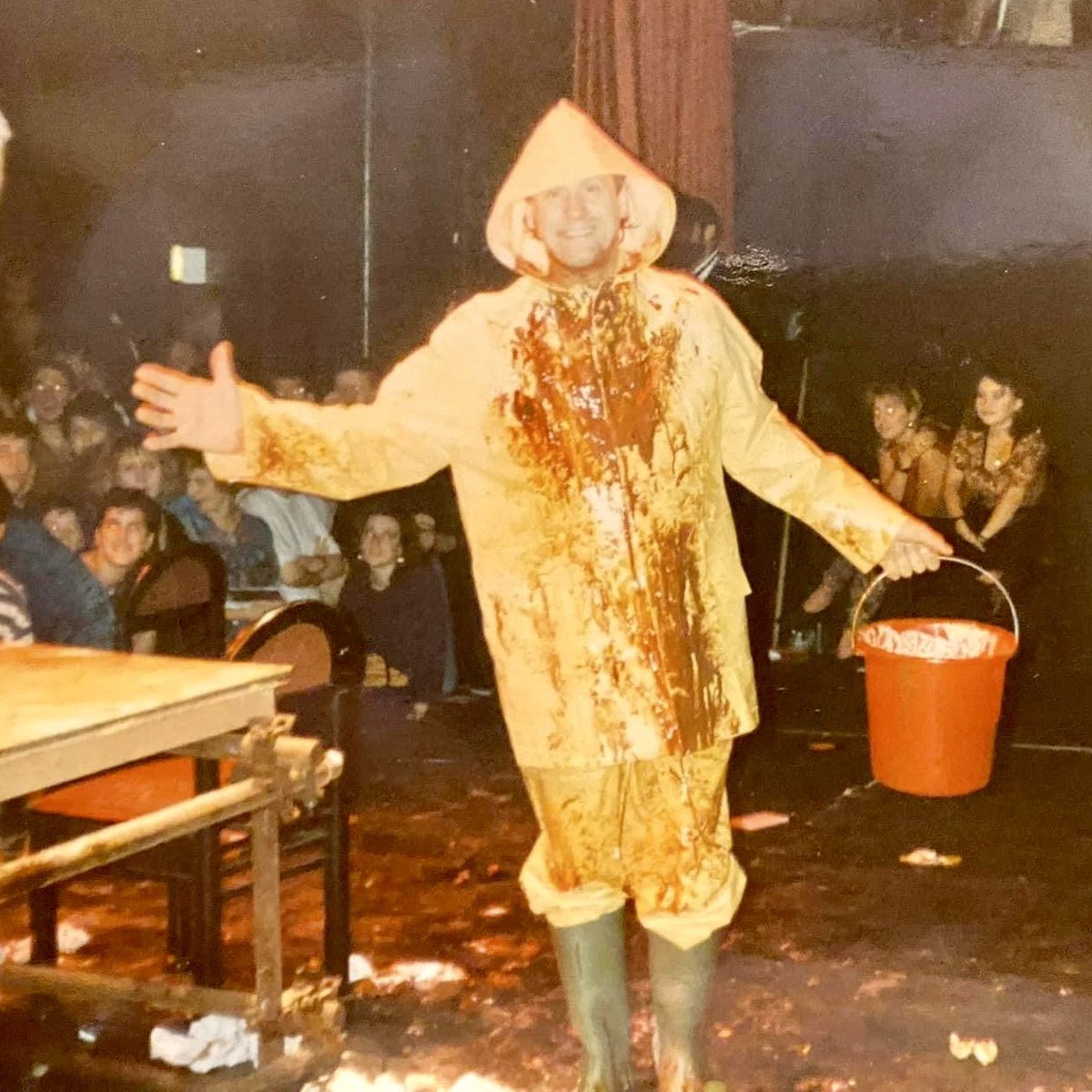 Because it ramped up with Serious Jockin’ & Love Songs, I always think of STEVE WRIGHT all the more at this end of the week, so I was so pleased today to be sent this reminder of him at Images Nightclub in my hometown of Dover in the 80s. With his fish filleter! #LEGEND So missed