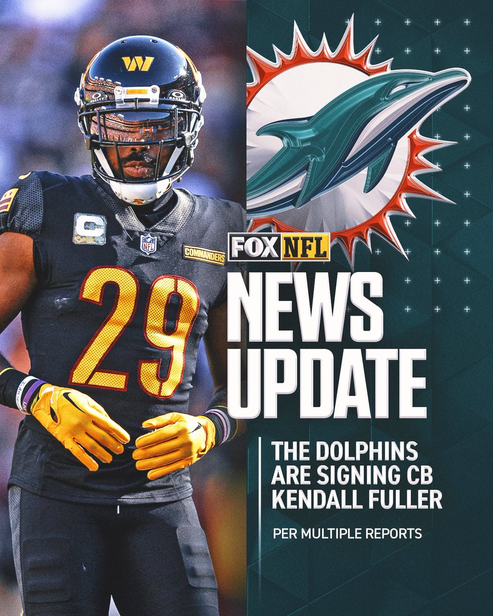 The Dolphins are signing CB Kendall Fuller to two-year contract worth up to $16.5M