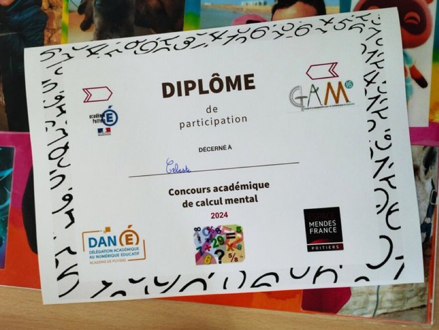 PoitiersEST86's tweet image. #SemaineDesMaths
Remise du diplôme de participation au concours @acpoitiers de calcul mental par @ICholat et S.Bougrier, CPC à l’école de #Bignoux où tous les élèves du #CE1 au #CM2 participent chaque année. 
Des filles et des garçons 👫qui aiment les #Maths ! @DSDEN86 🙏 #GAM16