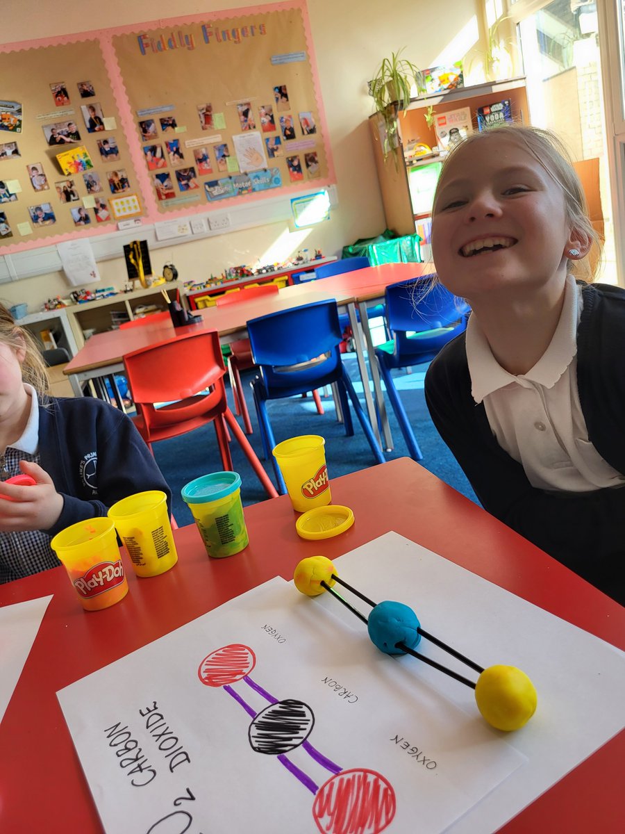 Last week the science group made molecular model of carbon dioxide using playdough and Oxygen and Carbon Atomic Models. They both very important for survival of all plants and animals🌍🏝🏡#stlukescurriculum