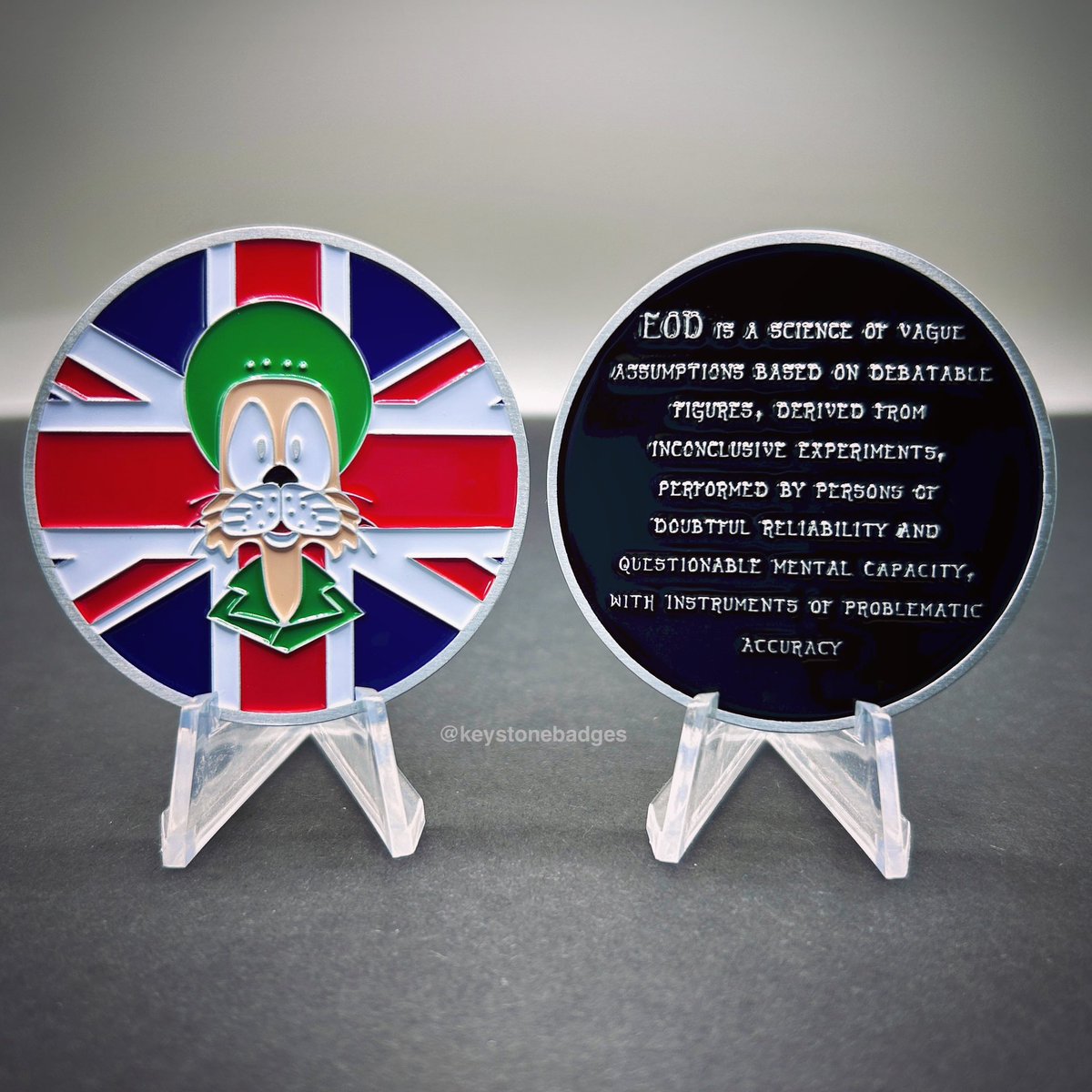 KeystoneBadges's tweet image. We’ve been busy in the background but have kind of neglected this platform of late.. However one of our newest coins is the Union Flag   “ Felix “ RAOC/RLC coin recently commissioned for a former member of the Ammunition Technician trade… 💣  #eod #bombdisposal #challengecoins