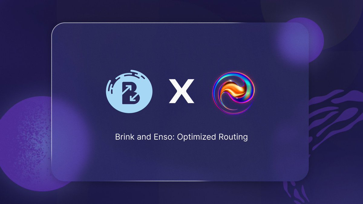 We're excited to announce our partnership with @ensofinance! 🤝 Enso now provides optimized routing for intent settlement on Brink-powered dApps.💡