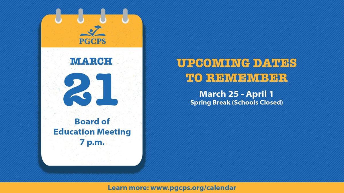 pgcps's tweet image. Take note of these important March dates!