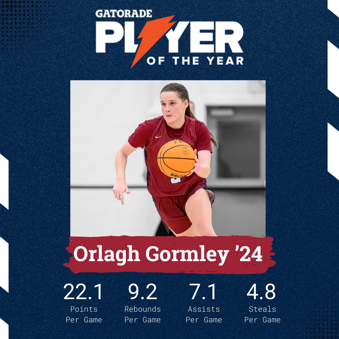 Congratulations to Orlagh Gormley '24 who was named the Massachusetts Girls' Basketball Player of the Year by Gatorade! Orlagh led the girls' varsity basketball team to the NEPSAC Class AA Semi-finals this season and is committed to play college basketball at Providence College.