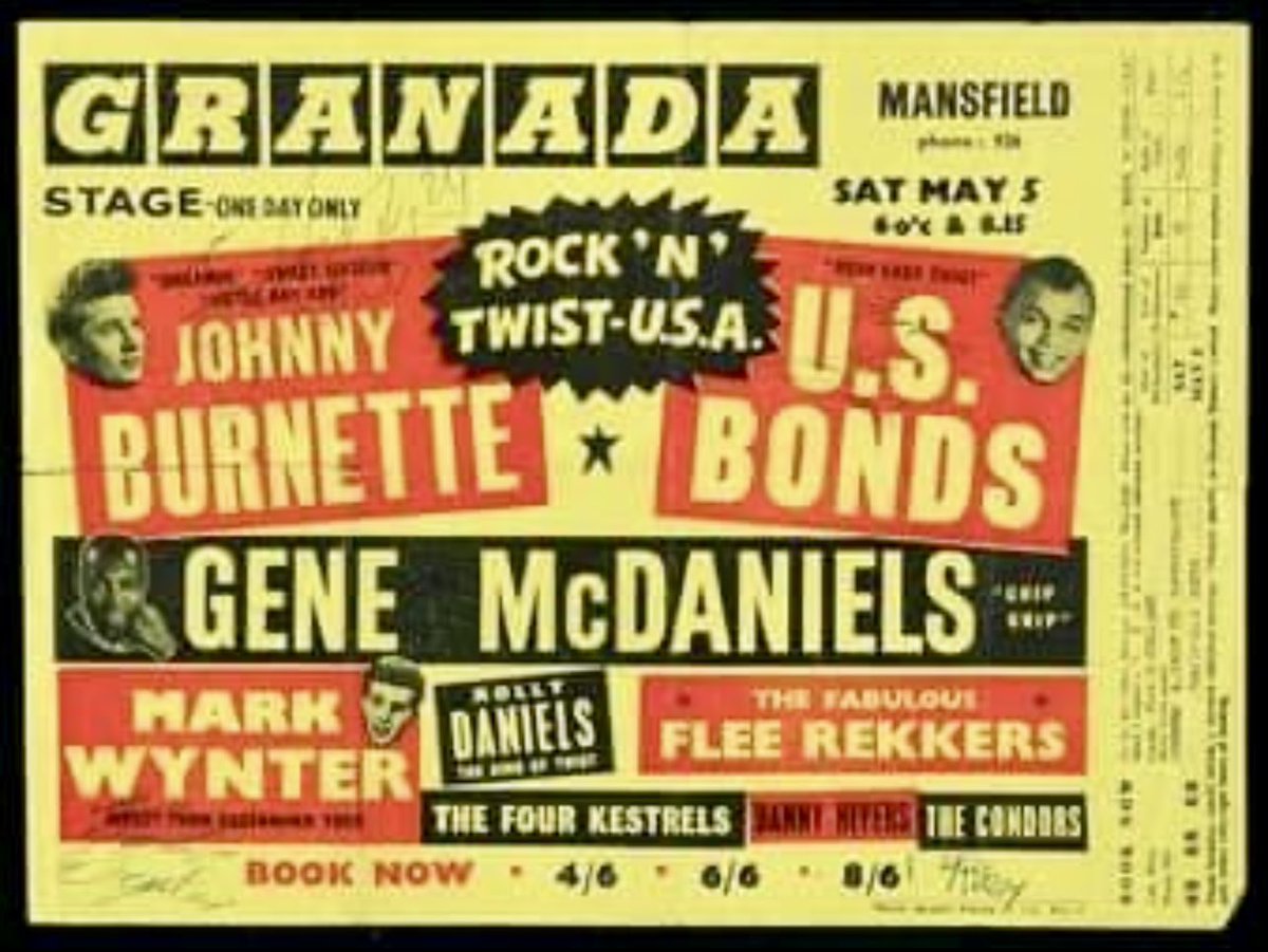 Poster for the May 5, 1963 concert at the Granada in Manchester England. #tbt #rocknroll #legend #garyusbonds