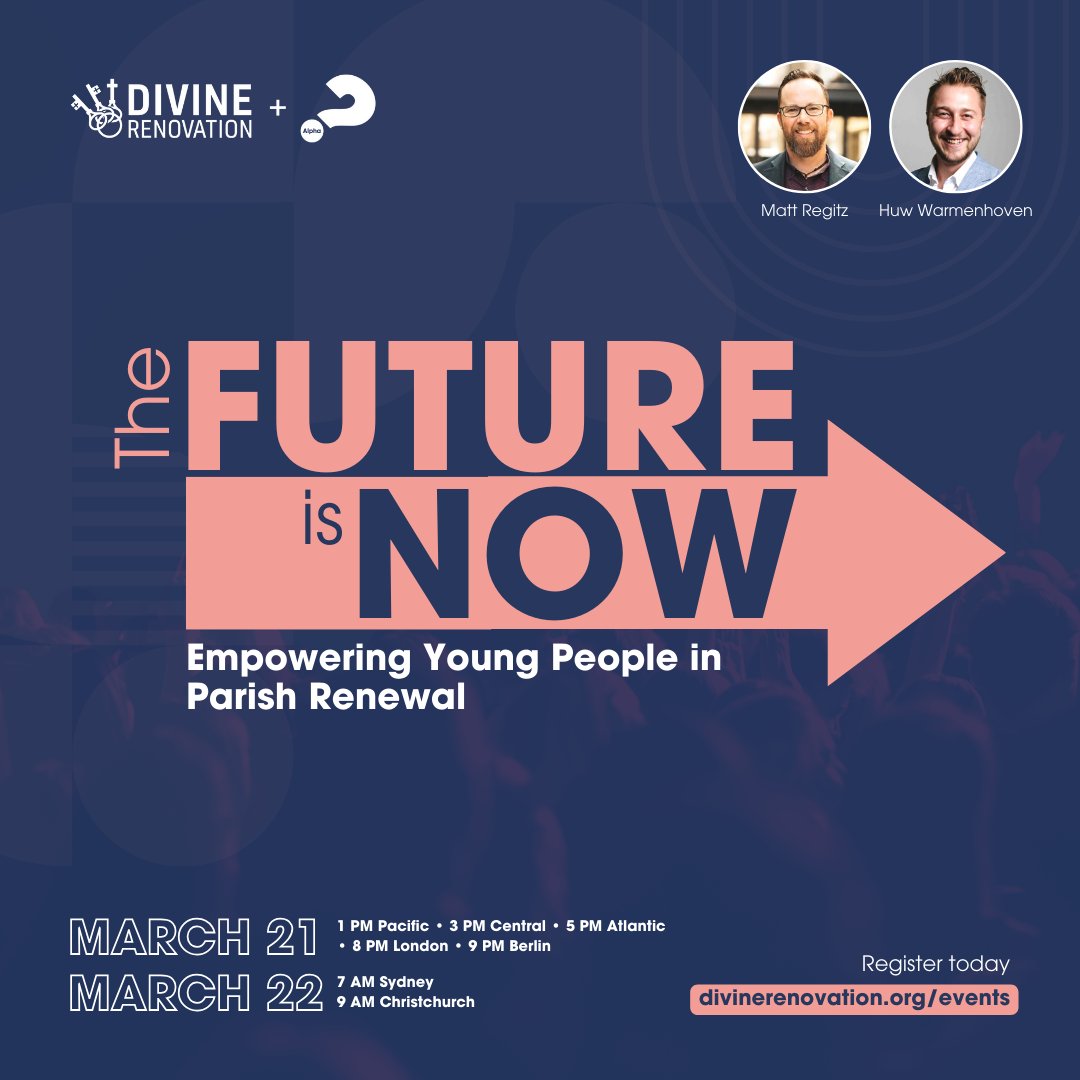 DivReno's tweet photo. 1 week to go!

Engaging young people is crucial in building a mission-driven parish. As a Catholic, how can you involve and empower the young church in your vision for renewal? https://t.co/f85rTLDOXi