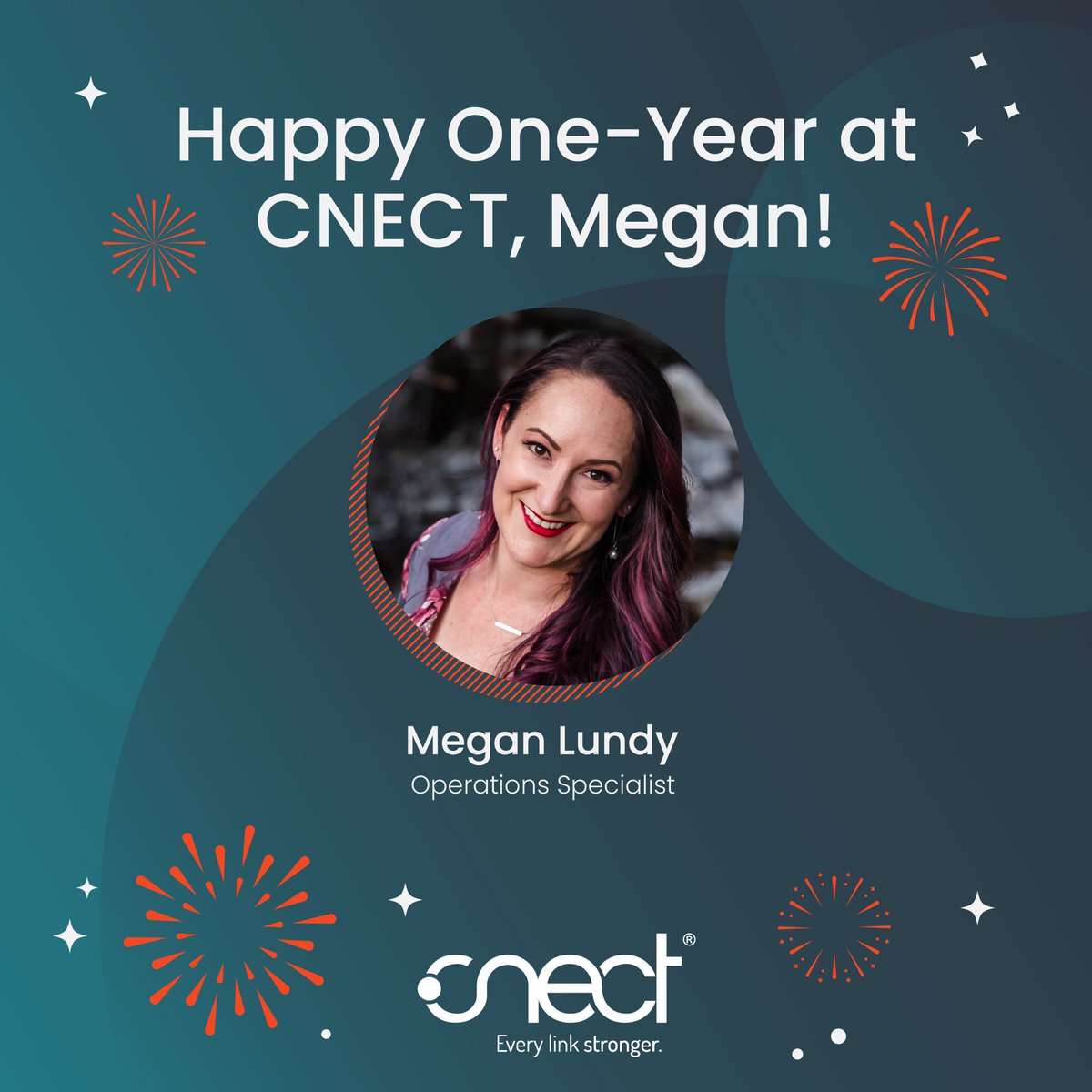 Congratulations to Megan Lundy on her one-year anniversary with CNECT! Megan is an Operations Specialist, and she began her journey with us in March 2023. Her work plays a pivotal role in our ability to provide the best service and bring the most value to our members.