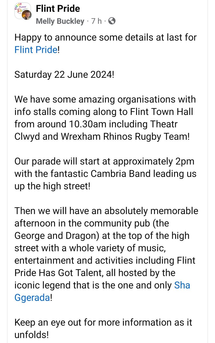EncompassLGBT's tweet photo. #Fflint Pride 22nd June 2024 #Pride #Flintshire https://t.co/dYhIaX5EXR