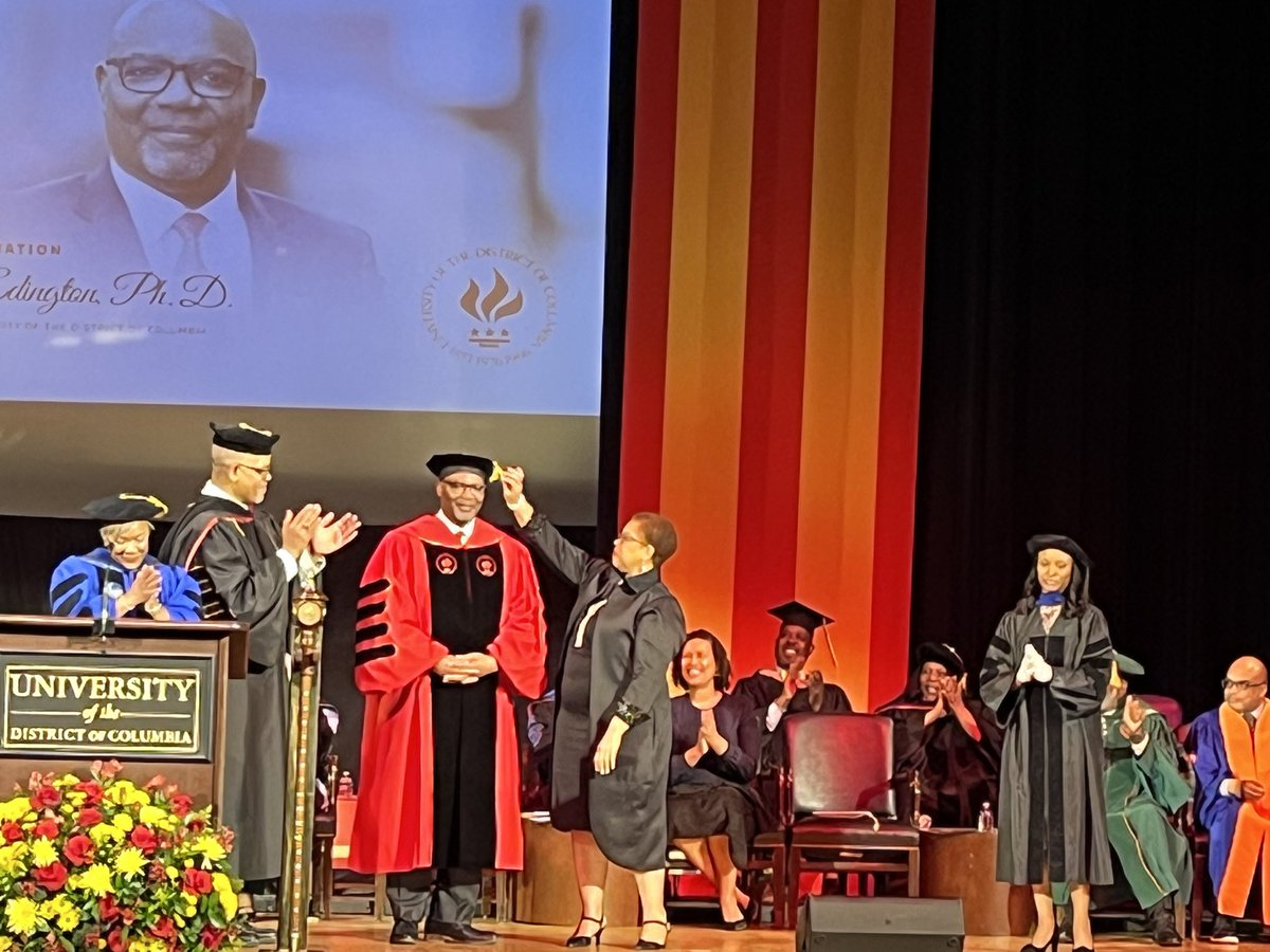 DOEE congratulates UDC’s new president, Dr. Maurice Edington, on the occasion of his inauguration. We look forward to continuing our partnership!