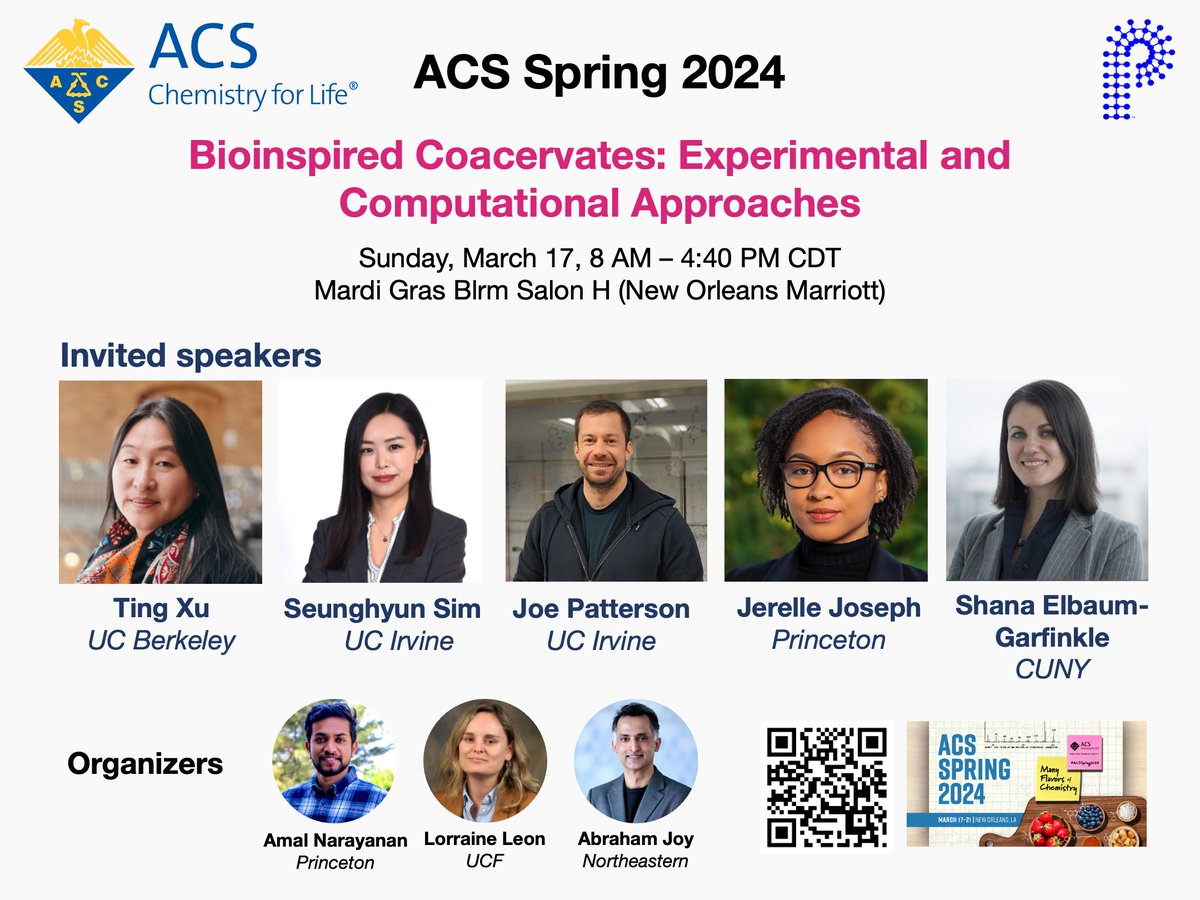 Amal Narayanan (@iamnarayananlab) on Twitter photo Are you coming to New Orleans for ACS Spring 2024? Check out our symposium on “Bioinspired Coacervates” on Sunday! Your favorite speakers talking about droplets and not-so-droplets.
Find the full list of talks here: acs.digitellinc.com/live/31/page/1…
<a href="/POLY_ACS/">ACS POLY Division</a> #ACSSpring2024 Are you coming to New Orleans for ACS Spring 2024? Check out our symposium on “Bioinspired Coacervates” on Sunday! Your favorite speakers talking about droplets and not-so-droplets.
Find the full list of talks here: acs.digitellinc.com/live/31/page/1…
<a href="/POLY_ACS/">ACS POLY Division</a> #ACSSpring2024