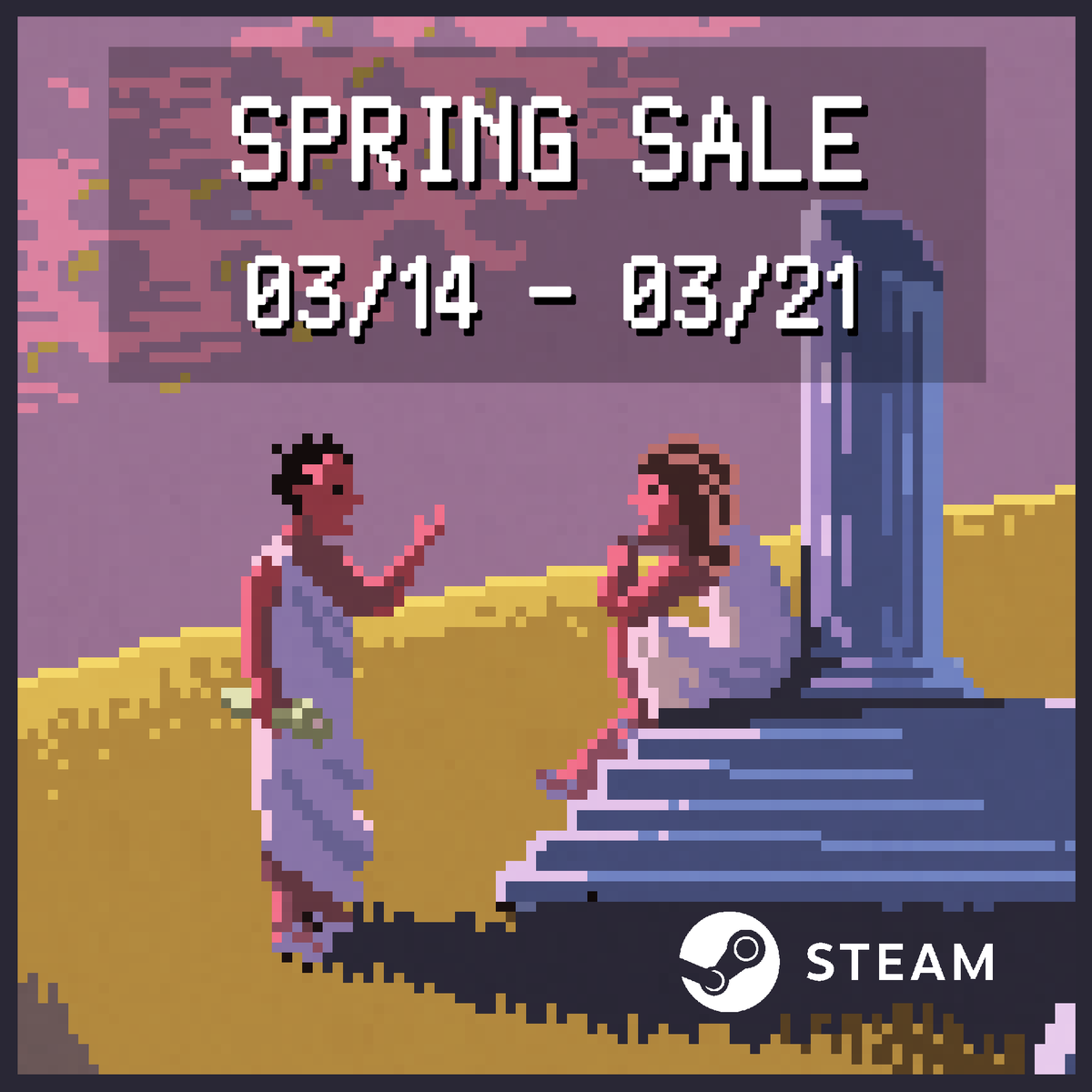 🌸🌸SPRING SALE🌸🌸
🔊All our games 25% off‼️
📆From 03/14 to 03/21!!
🛒store.steampowered.com/search/?term=o…

#MidnightScenes #TheLibrarian #TheSupper #Unwelcome #Sale #creepy #horror #mystery #pixelart #Darkgame