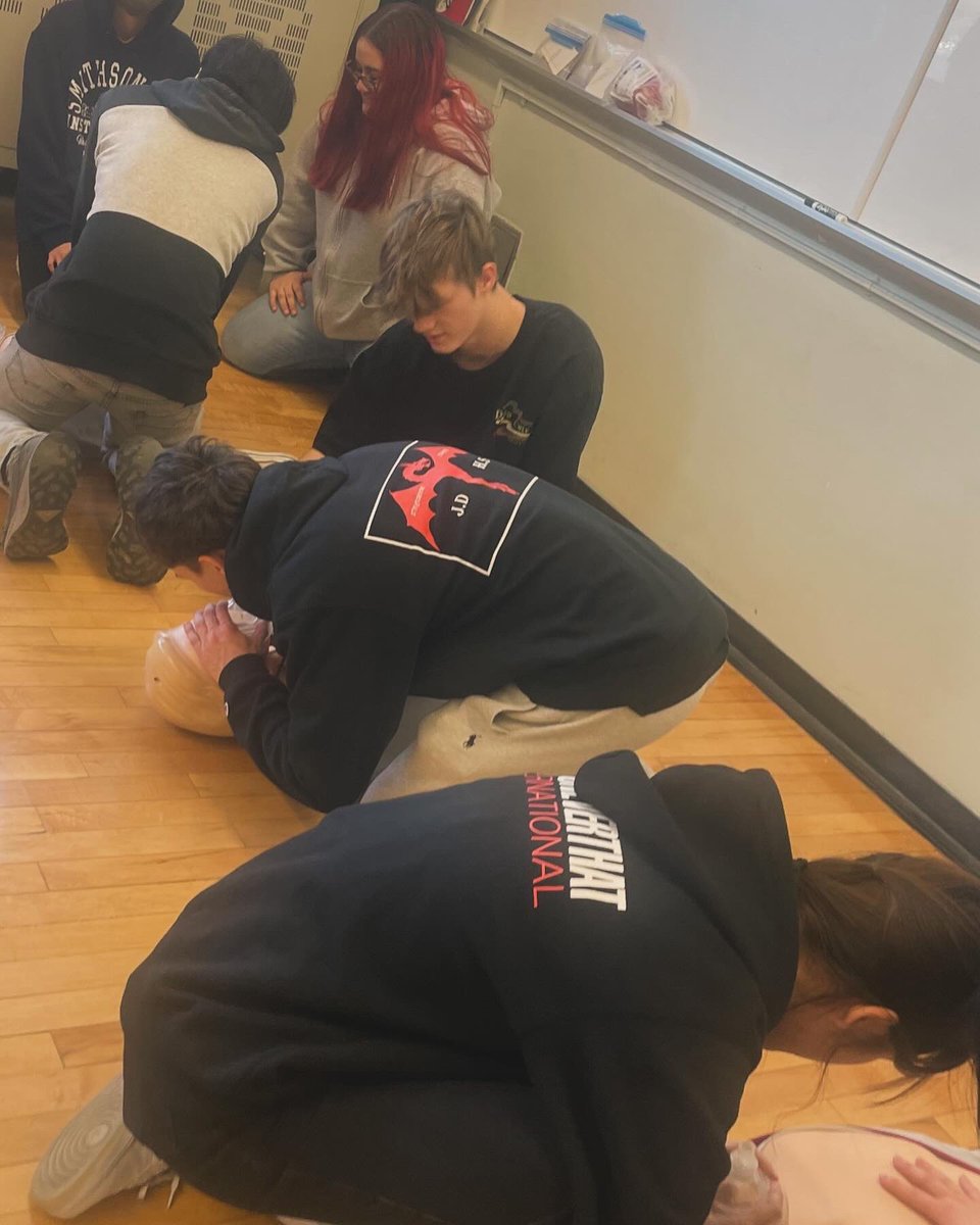 Learning to save lives… John Dewey High School FUTURE READY NYC students perfecting their CPR SKILLS.